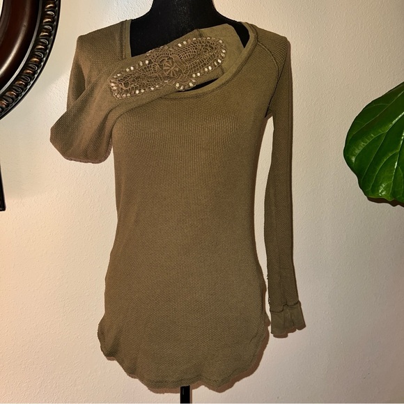 Free People Olive Long Sleeve Top - Picture 2 of 15